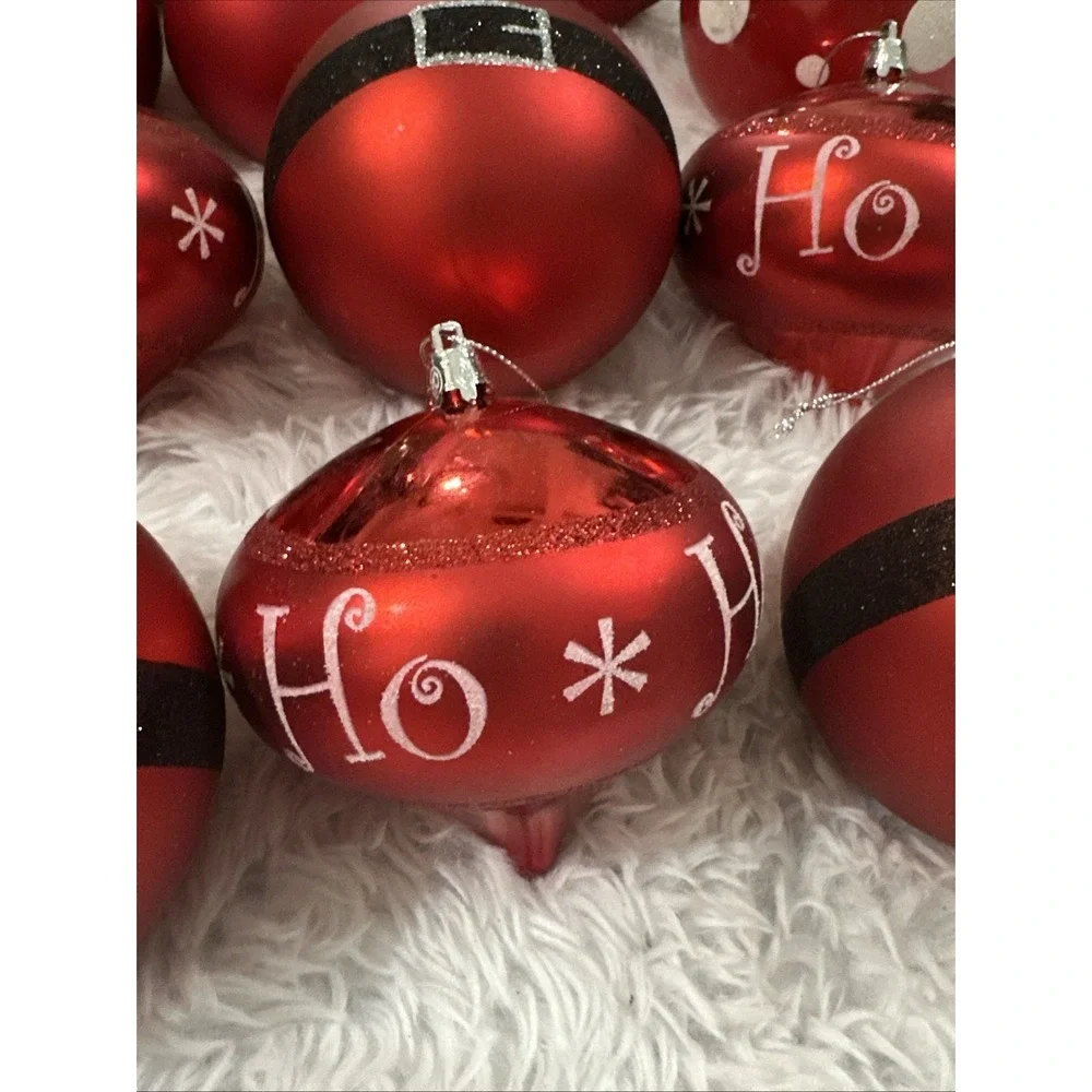 SANTA CLAUS CHRISTMAS ORNAMENT HANDPAINTED Ho‎ Ho Ho Holiday Set